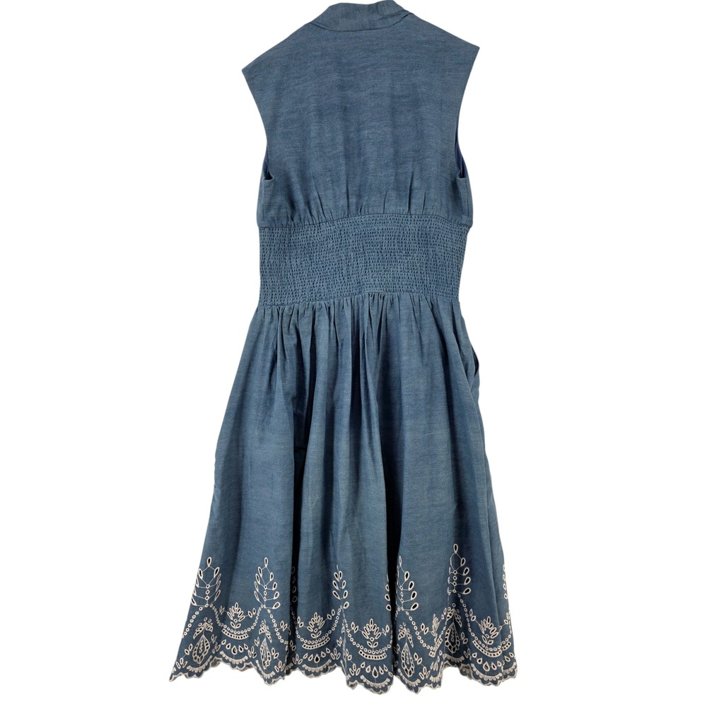 Anthropologie Womens XL Blue The Tommie Denim Eyelet Trim Dress NWT - Picture 5 of 14
